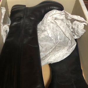 New Black Clarks Tall Boots with Buckles 6.5